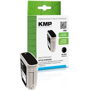 KMP 1729,0001 - Tintenpatrone, schwarz pigmentiert, kompatibel zu HP 82 (CH565A)