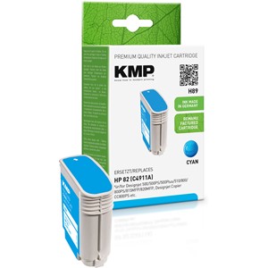 KMP 1730,0003 - Tintenpatrone, cyan, kompatibel zu HP 82 (C4911A)