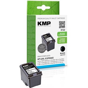 KMP 1741,4001 - Tintenpatrone, schwarz, kompatibel zu HP 62XL (C2P05AE)