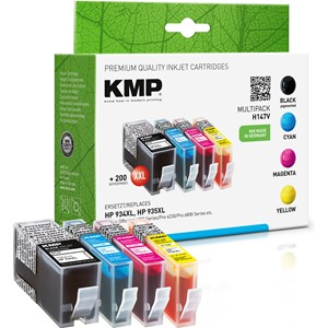KMP 1743,0050 - Tintenpatronen Multipack, schwarz, cyan, magenta, yellow, kompatibel zu 934XL (C2P23AE), 935XL (C2P24AE, C2P25AE, C2P26AE)