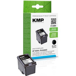 KMP 1745,4001 - Tintenpatrone, schwarz, kompatibel zu 302XL (F6U68AE)