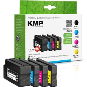 KMP 1747,4005 - Tintenpatronen Multipack, schwarz, cyan, magenta, gelb, kompatibel zu HP 953XL (L0S70AE, F6U16AE, F6U17AE, F6U18AE)