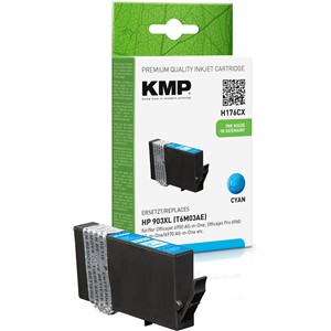 KMP 1757,0003 - Tintenpatrone, cyan, kompatibel zu HP 903XL (T6M03AE)