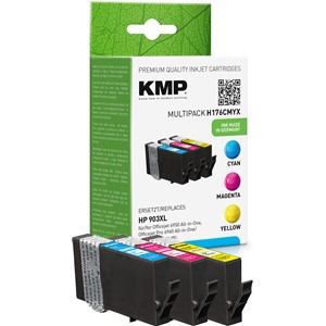 KMP 1757,0050 - Tintenpatrone, cyan, magenta, gelb, kompatibel zu HP 903XL (T6M03AE, T6M07AE, T6M11AE)
