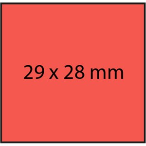 Meto 30007369 - METO Etiketten für Preisauszeichner (29x28 mm, 3-zeilig, 3.500 Stück, permanent haftend) 5 Rollen à 700 Stück, fluor rot