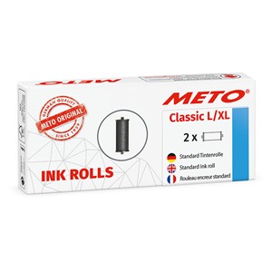 Meto 30007715 - METO Tintenrollen für Preisauszeichner Classic L/XL (für 32x19 mm & 29x28 mm Etiketten) 2 Stück, schwarz