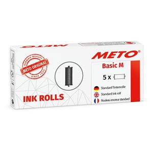Meto 9505908 - METO Tintenrollen für Preisauszeichner Arrow M (2-zeilig, je 8-stellig for 22x16 mm Etiketten) 5 Stück, schwarz