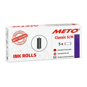 Meto 9506060 - METO Tintenrollen für Preisauszeichner ProLine S & M (für 26x12 mm & 26x16 mm Etiketten) 5 Stück, black