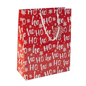 SIGEL QW003 - große Papier-Geschenktüte, rot, Weihnachten, 33x26 cm