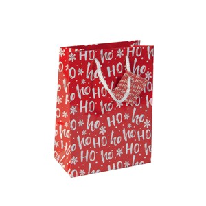 SIGEL QW004 - mittelgroße Papier-Geschenktüte, rot, Weihnachten, 23x17 cm
