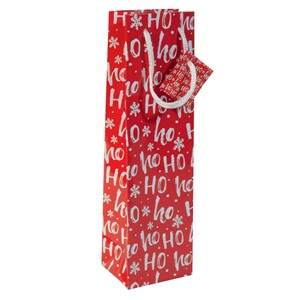 SIGEL QW005 - Flaschen-Geschenktüte aus Papier, rot, Weihnachten