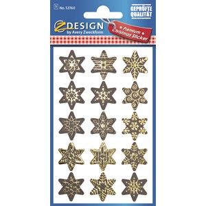 Z-Design 52760 - Premium Papier Sticker Sterne grau