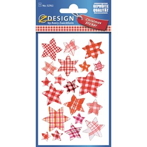 Z-Design 52762 - Glossy Sticker Sterne rot/weiß
