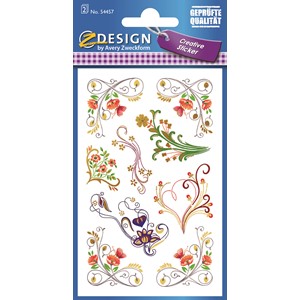 Z-Design 54457 - Flower Sticker Schnörkel, geprägt