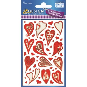 Z-Design 57520 - Sticker Effektfolie Herzen rot/weiß