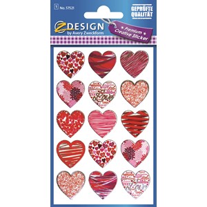 Z-Design 57521 - Sticker Effektfolie Herzen rot/pink