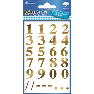 Z-Design 59128 - Folien Sticker Zahlen wetterfest gold