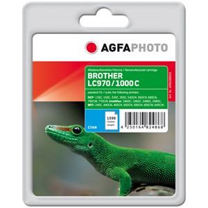 AgfaPhoto APB1000CD - Agfaphoto Tintenpatrone, cyan, ersetzt Brother LC1000C, LC970C