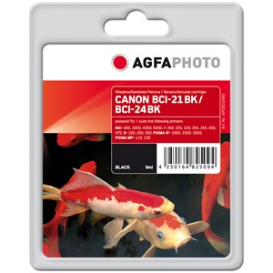AgfaPhoto APCBCI24BD - Agfaphoto Tintenpatrone, schwarz, ersetzt Canon BCI-24BK
