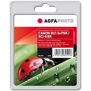 AgfaPhoto APCBCI6BD - Agfaphoto Tintenpatrone, schwarz, ersetzt Canon BCI-6BK