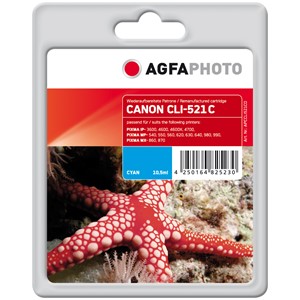 AgfaPhoto APCCLI521CD - Agfaphoto Tintenpatrone, cyan, ersetzt Canon CLI-521C