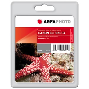 AgfaPhoto APCCLI521GYD - Agfaphoto Tintenpatrone, grau, ersetzt Canon CLI-521GY