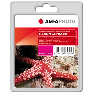 AgfaPhoto APCCLI521MD - Agfaphoto Tintenpatrone, magenta, ersetzt Canon CLI-521M
