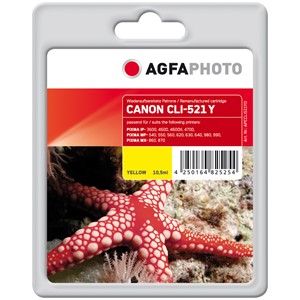 AgfaPhoto APCCLI521YD - Agfaphoto Tintenpatrone, yellow, ersetzt Canon CLI-521Y