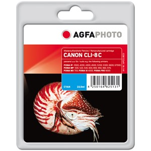 AgfaPhoto APCCLI8CD - Agfaphoto Tintenpatrone, cyan, ersetzt Canon CLI-8C
