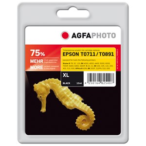 AgfaPhoto APET071/089BXLD - Agfaphoto Tintenpatrone, schwarz, ersetzt Epson T0711