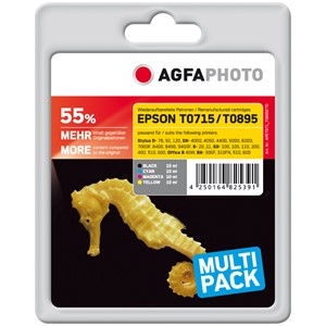 AgfaPhoto APET071/089SETD - Agfaphoto Tintenpatronen Multipack, schwarz, cyan, magenta, yellow, ersetzt Epson T071540