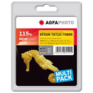 AgfaPhoto APET071/089SETXLD - Agfaphoto Tintenpatronen Multipack, schwarz, cyan, magenta, yellow, ersetzt Epson T0895