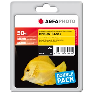 AgfaPhoto APET128BDUOD - Agfaphoto Tintenpatronen Doppelpack, 2xschwarz, ersetzt Epson T1281