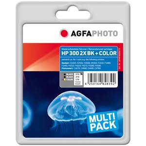 AgfaPhoto APHP300SET2 - Agfaphoto Tintenpatronen Multipack, 2xschwarz + 3-farbig, ersetzen HP 300 SD518A