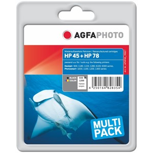AgfaPhoto APHP45-78SET - Agfaphoto Tintenpatronen Multipack, schwarz + 3-farbig, ersetzen HP 45 + HP 78 SA308AE
