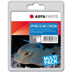 AgfaPhoto APHP901SET - Agfaphoto Tintenpatronen Multipack, schwarz + 3-farbig, ersetzt HP 901 CC654AE, CC656AE
