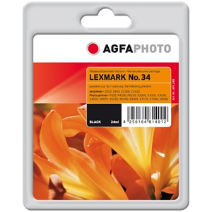 AgfaPhoto APL34B - Agfaphoto Tintenpatrone, schwarz, ersetzt Lexmark 18C0034E