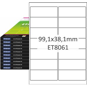 bits&paper ET8061XL - Etiketten, 99,1 x 38,1 mm, 1000 Bögen