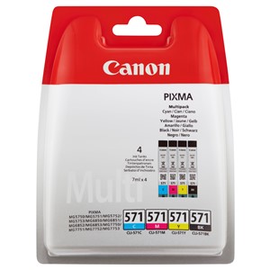 Canon 0386C005 - Tintenpatronen 4er-Multipack, schwarz, cyan, magenta, yellow