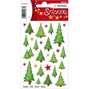 HERMA 15233 - Magic Weihnachtssticker, Tannenbäume, Seide