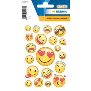 HERMA 15325 - Magic Sticker, Happy Smile, Transpuffy