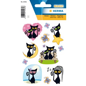 HERMA 15462 - Magic Sticker, Cute Cat, Folie Beglimmert