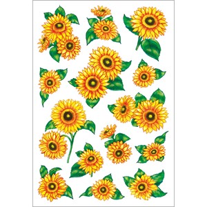 HERMA 3346 - Herma Decor Sticker, Sonnenblumen, beglimmert