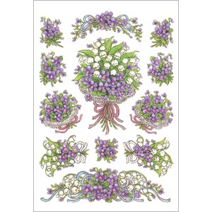 HERMA 3378 - Herma Decor Sticker, Blumensträuße Veilchen