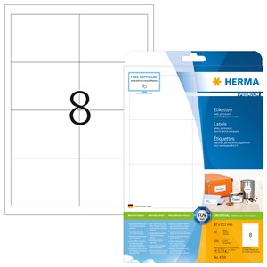 HERMA 4359 - Herma Universal-Etiketten, weiß, 96,5 x 67,7 mm, 25 Blatt