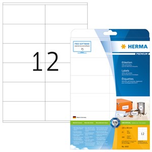 HERMA 4363 - Herma Universal-Etiketten, weiß, 105 x 48 mm, 25 Blatt