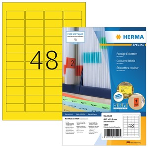 HERMA 4544 - Farbige Etiketten, gelb, 45,7 x 21,2 mm, 100 Blatt