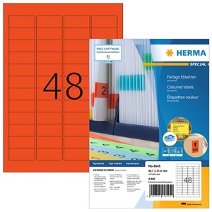 HERMA 4545 - Farbige Etiketten, rot, 45,7 x 21,2 mm, 100 Blatt