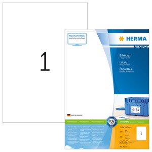 HERMA 4631 - Herma Universal-Etiketten, weiß, 210 x 297 mm, 200 Blatt