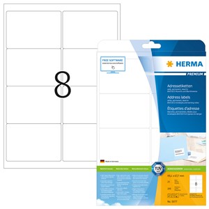 HERMA 5077 - Herma Adressetiketten, weiß, 99,1 x 67,7 mm, 25 Blatt